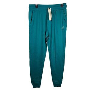 NWT Kangol Teal Cotton Blend Joggers with Drawstring Size Medium